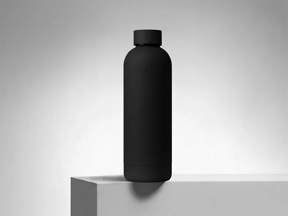 Вакуумная термобутылка "Cask" Waterline, soft touch, 500 мл, черный
