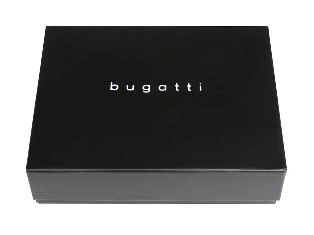 Портмоне для кредитных карт BUGATTI РЕМО | REMO, с защитой данных RFID, черное, воловья кожа, 10,5x1,5x8,2 см