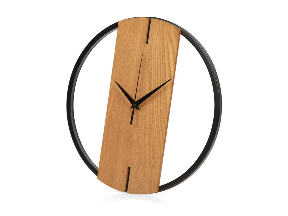 Деревянные часы с металлическим ободом, диаметр 30 см, "Time Wheel"