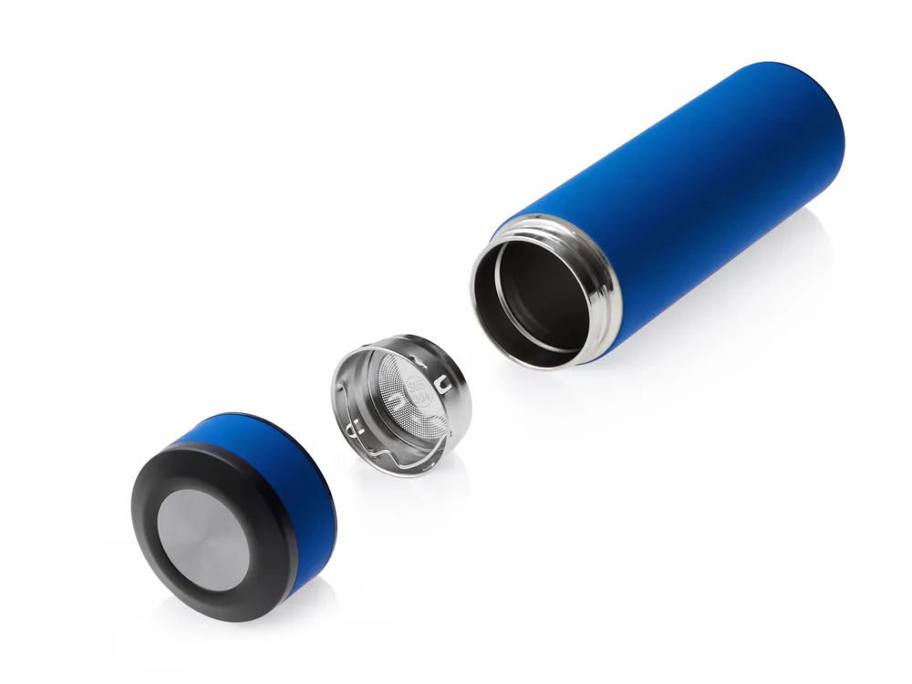 Вакуумный термос "Vacuum Flask C1", soft touch, 420мл, синий