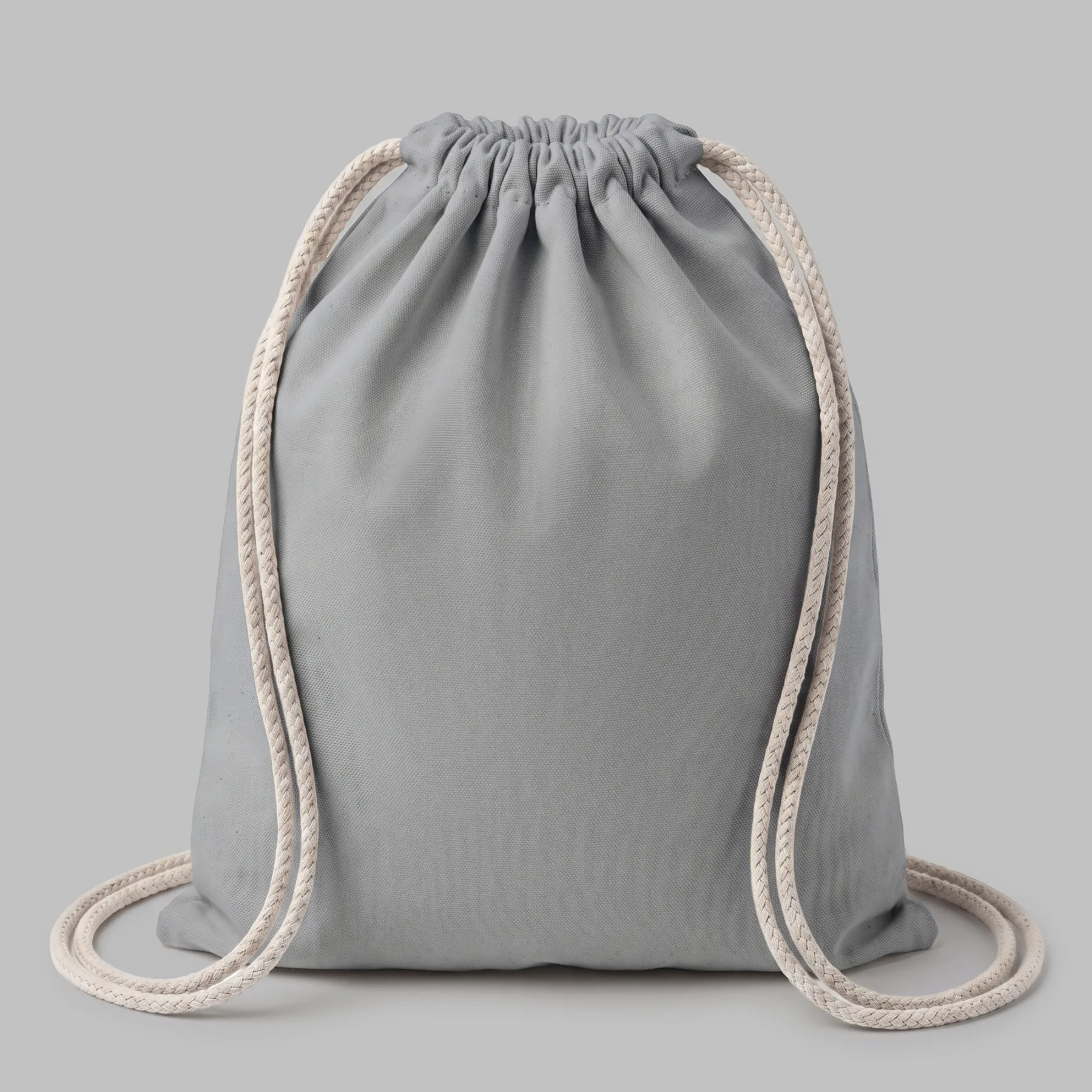 Рюкзак со шнурком Tenes из хлопка плотностью 140 г/м2, серый