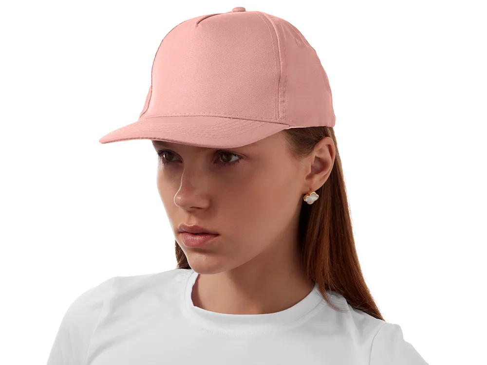 Бейсболка "Poly" 5-ти панельная 120гр, лососевый