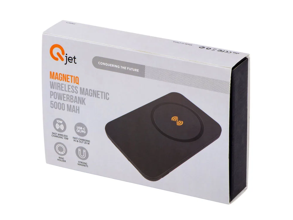 Магнитный беспроводной внешний аккумулятор "MagnetIQ", 5000 mah, 10 W, серый Cool gray 7C