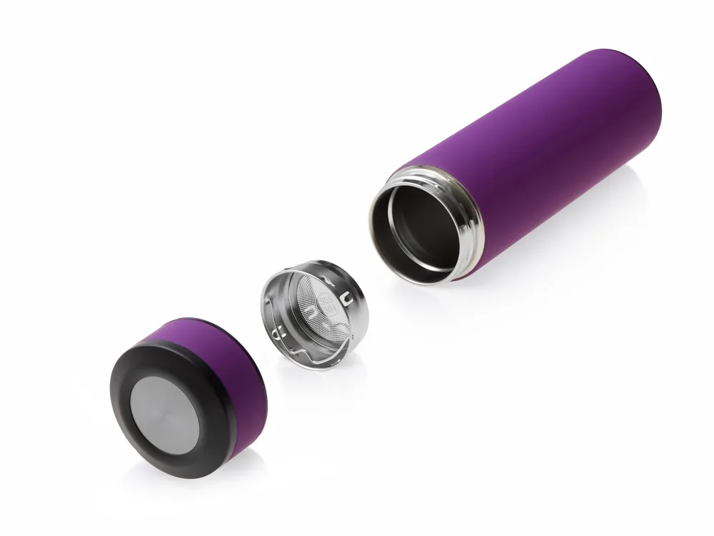 Вакуумный термос "Vacuum Flask C1", soft touch, 420мл, фиолетовый