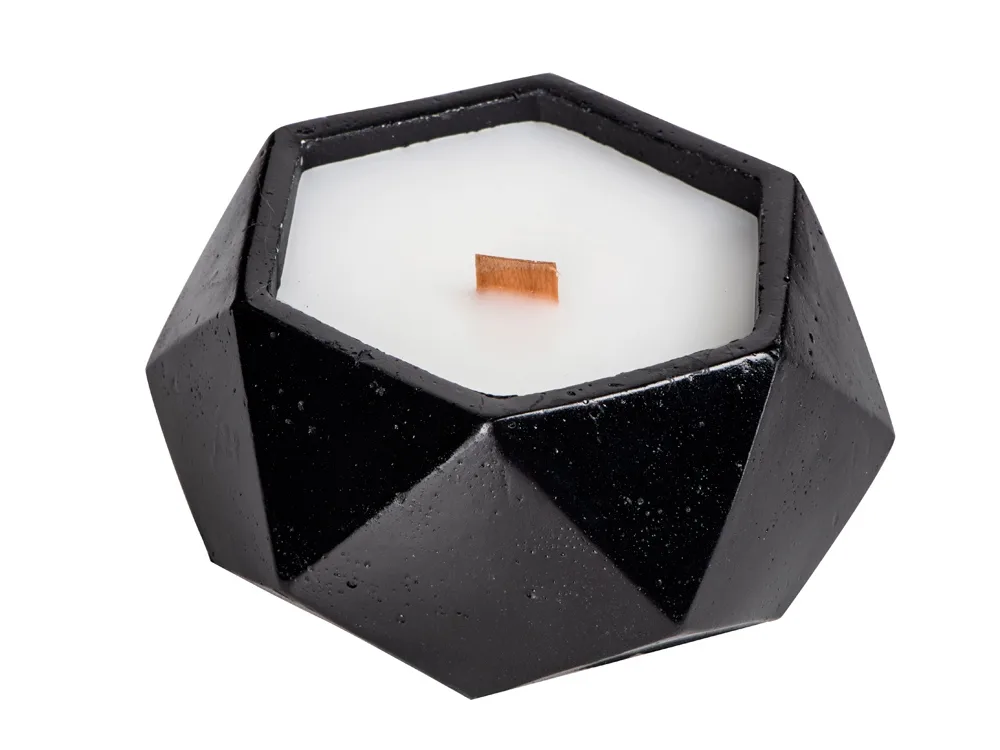 Свеча в декоративном стакане "Geometry", черный