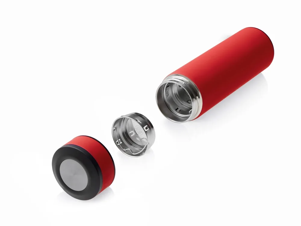 Вакуумный термос "Vacuum Flask C1", soft touch, 420мл, красный
