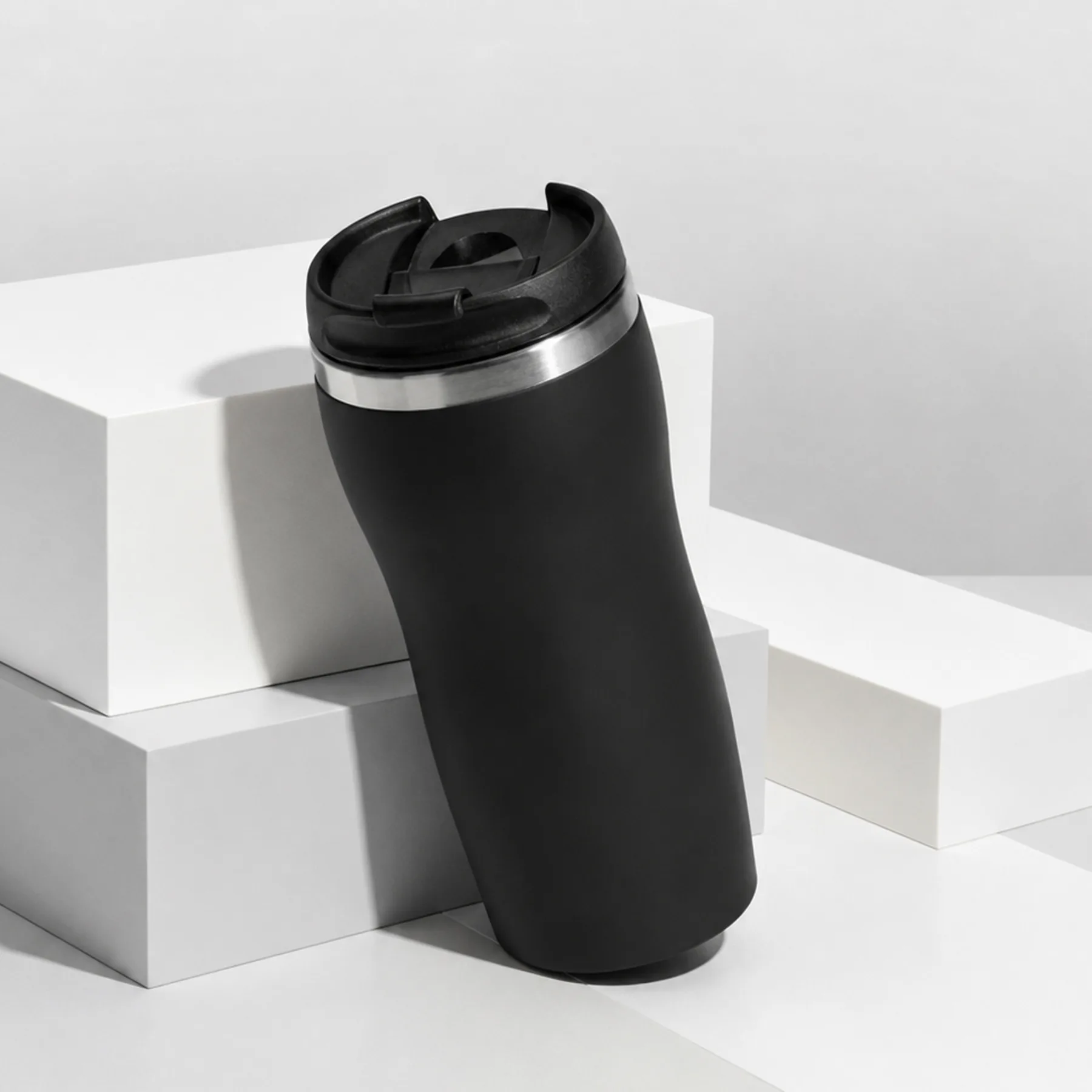 Термокружка "Double wall mug C1", soft touch, 350 мл, черный