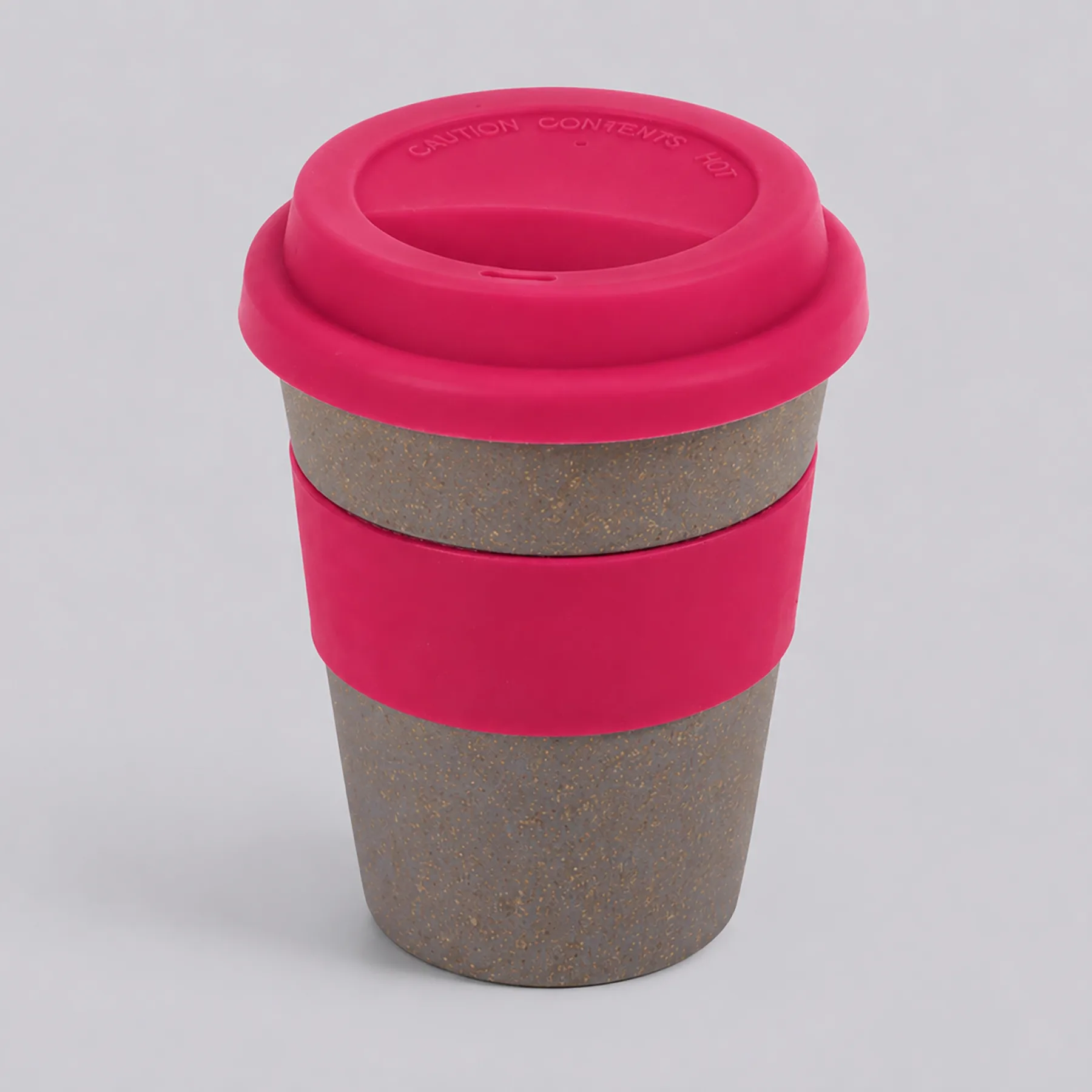 Стакан с силиконовой крышкой "Cafe", розовый