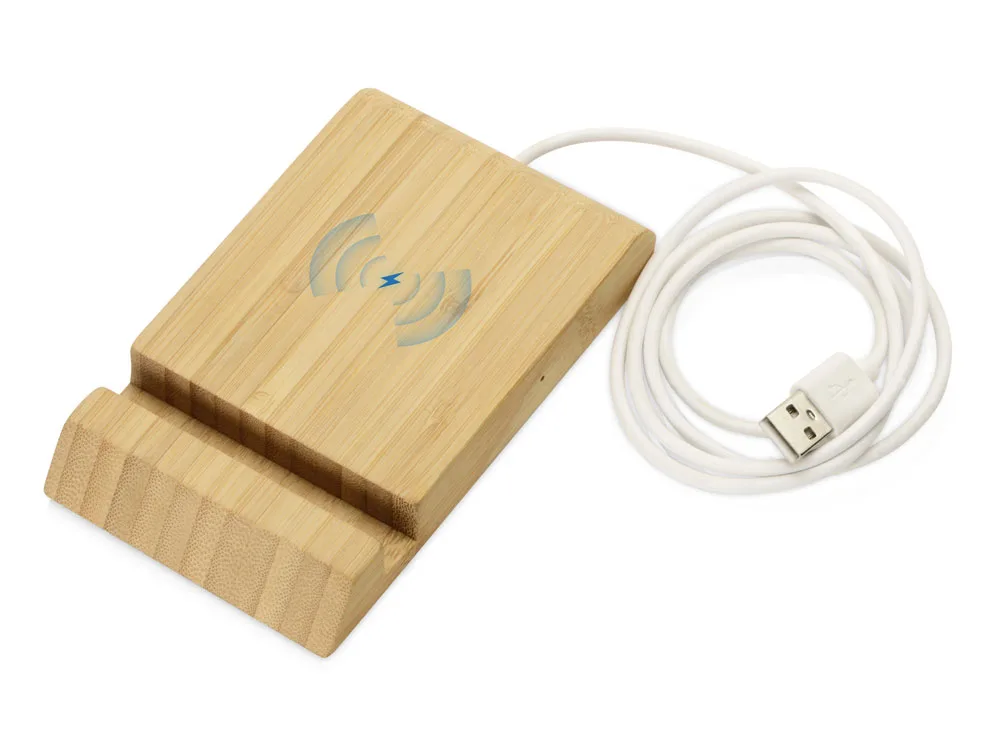Подарочный набор с БЗУ и внешним аккумулятором «Bamboo Set», натуральный
