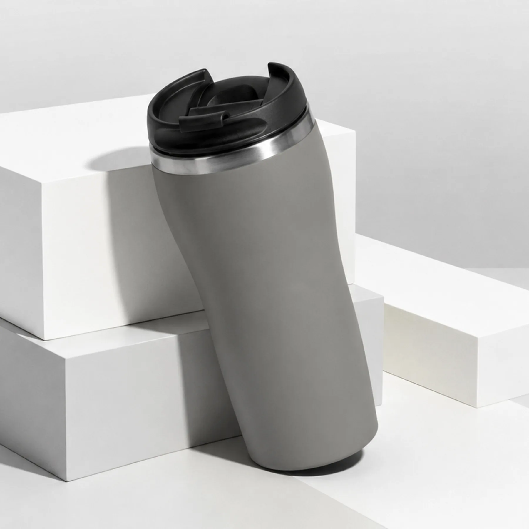 Термокружка "Double wall mug C1", soft touch, 350 мл, серый