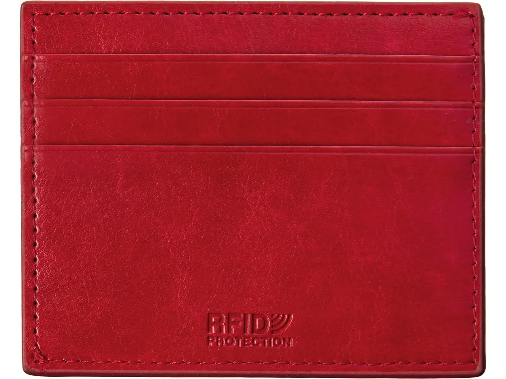 Картхолдер для 6 пластиковых карт с RFID-защитой "Fabrizio", красный