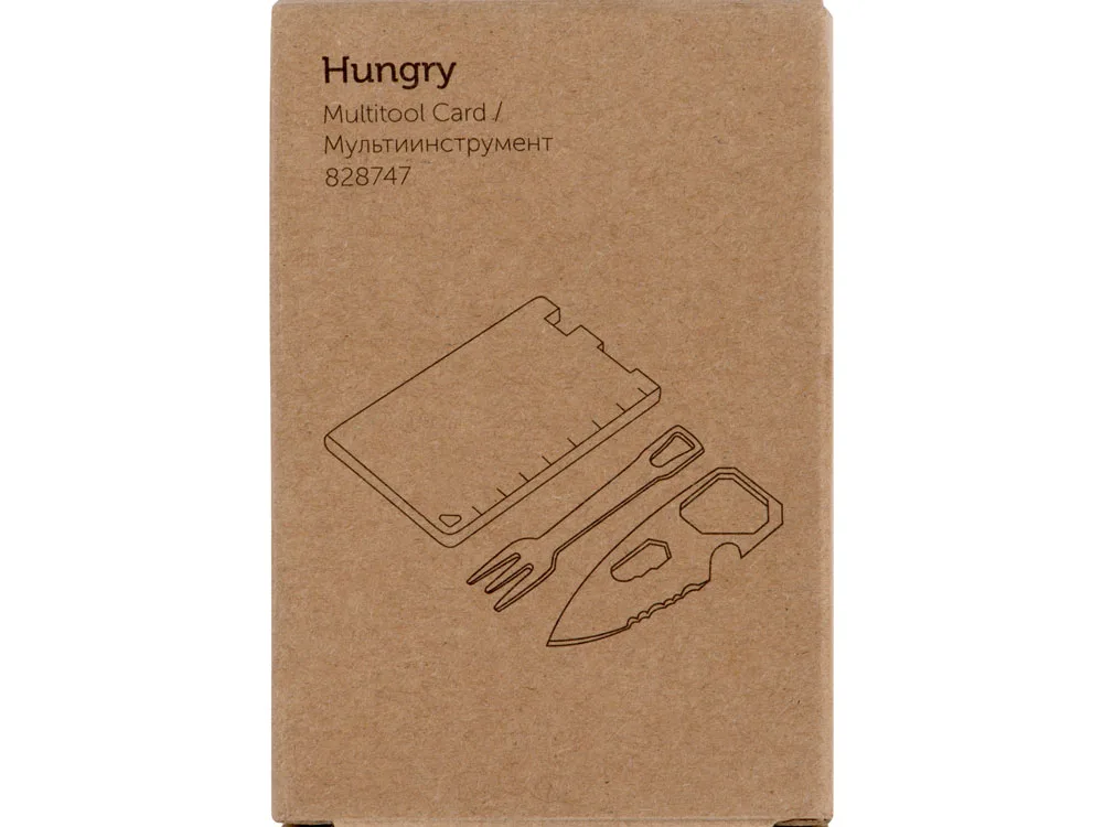 Мультиинструмент с ножом и вилкой "Hungry", черный