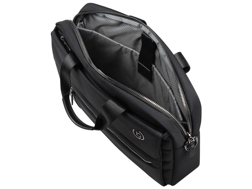 Портфель мужской BUGATTI НЕРО | NERO 15'', чёрный, нейлон 1680D/кожа, 42х10х30 см