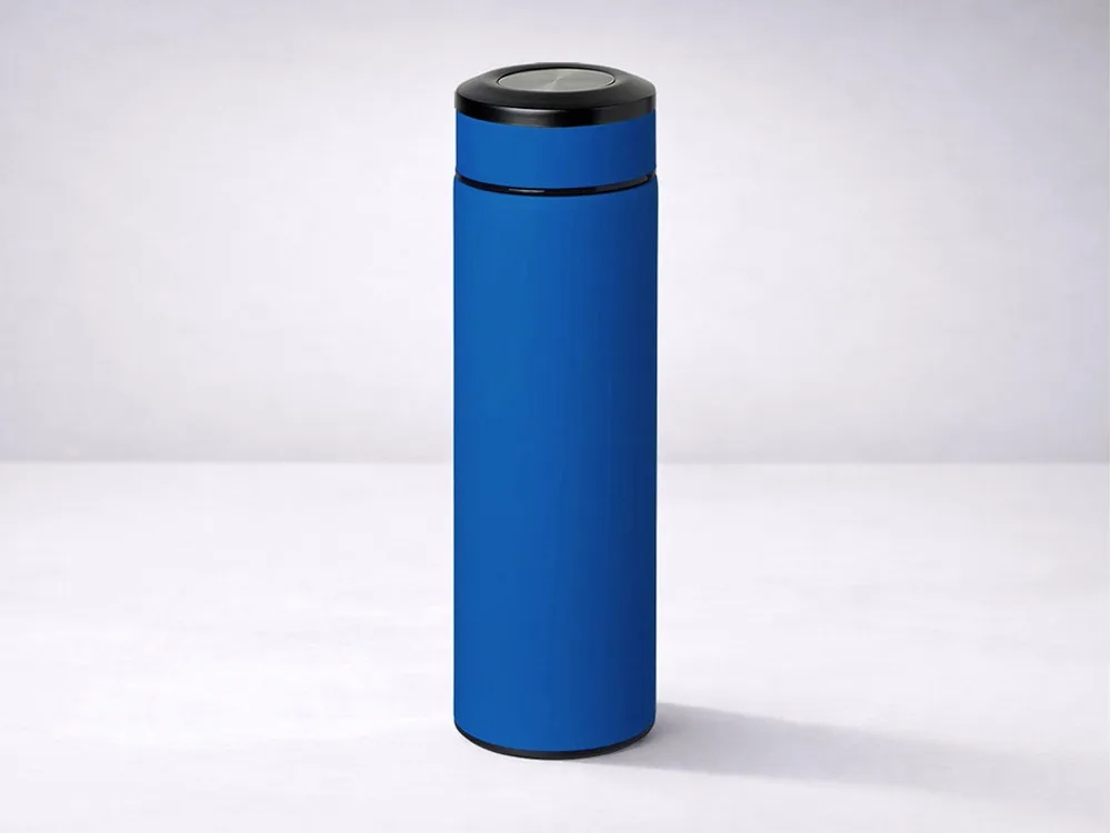 Вакуумный термос "Vacuum Flask C1", soft touch, 420мл, синий