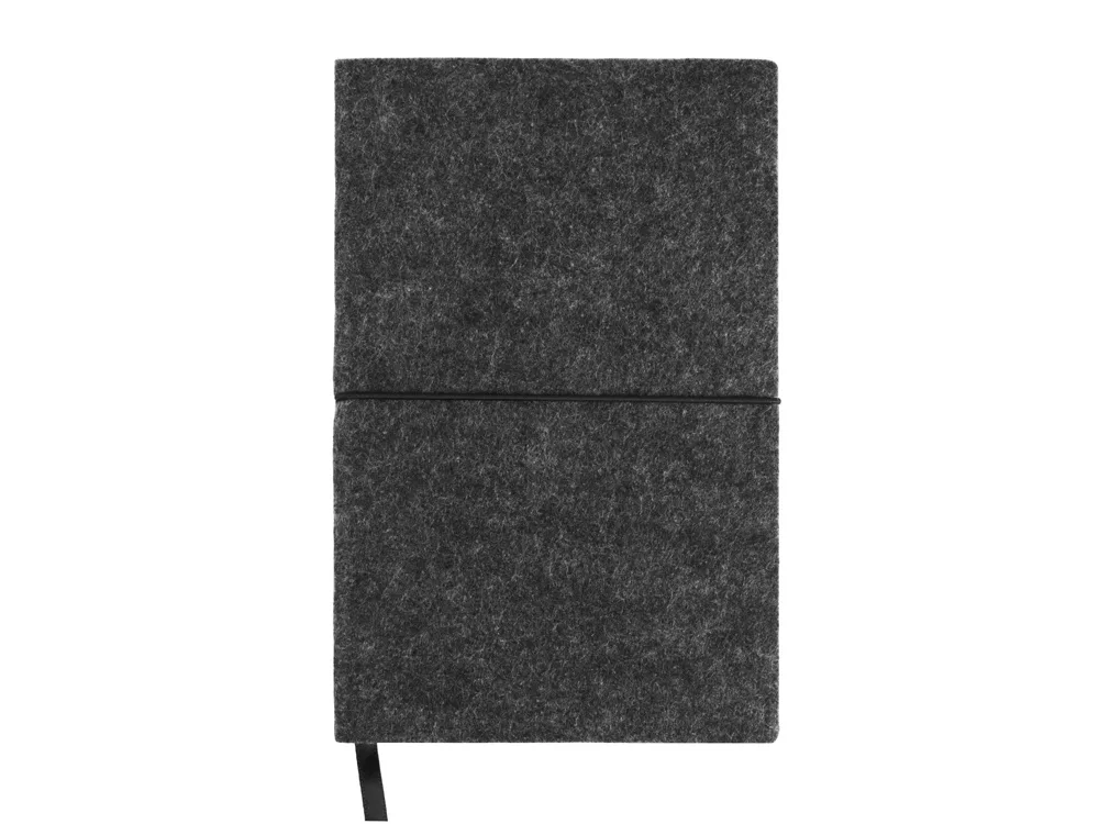 Блокнот из RPET-фетра А5 "Felt", гибкая обложка, 80 листов 70 гр/м2 белой бумаги, темно-серый
