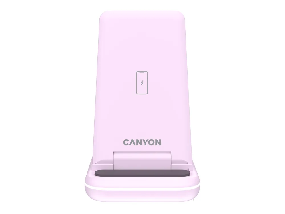 Беспроводное зарядное устройство 3-в-1 CANYON WS-304 (CNS-WCS304B), 15W, розовый