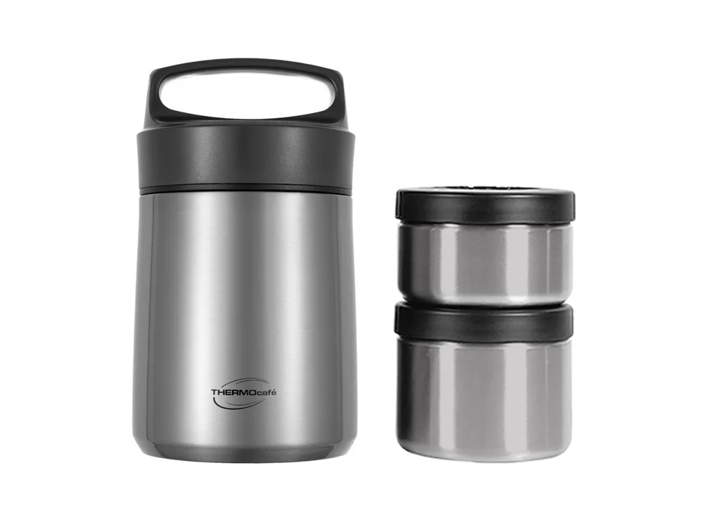 Термос с двумя контейнерами из нерж. стали тм THERMOcafe TCLB-1480SY (SS) 1,48L