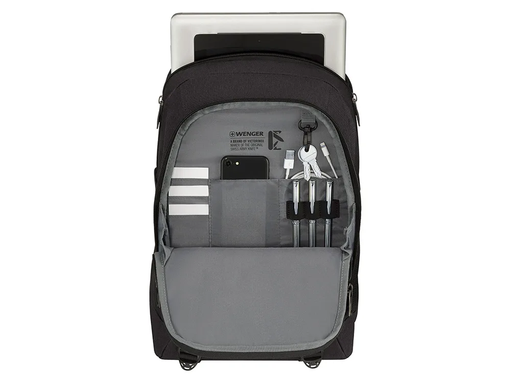 Рюкзак WENGER Oryson 16", чёрный, переработанный ПЭТ/Полиэстер, 32х45х19 см, 25 л.