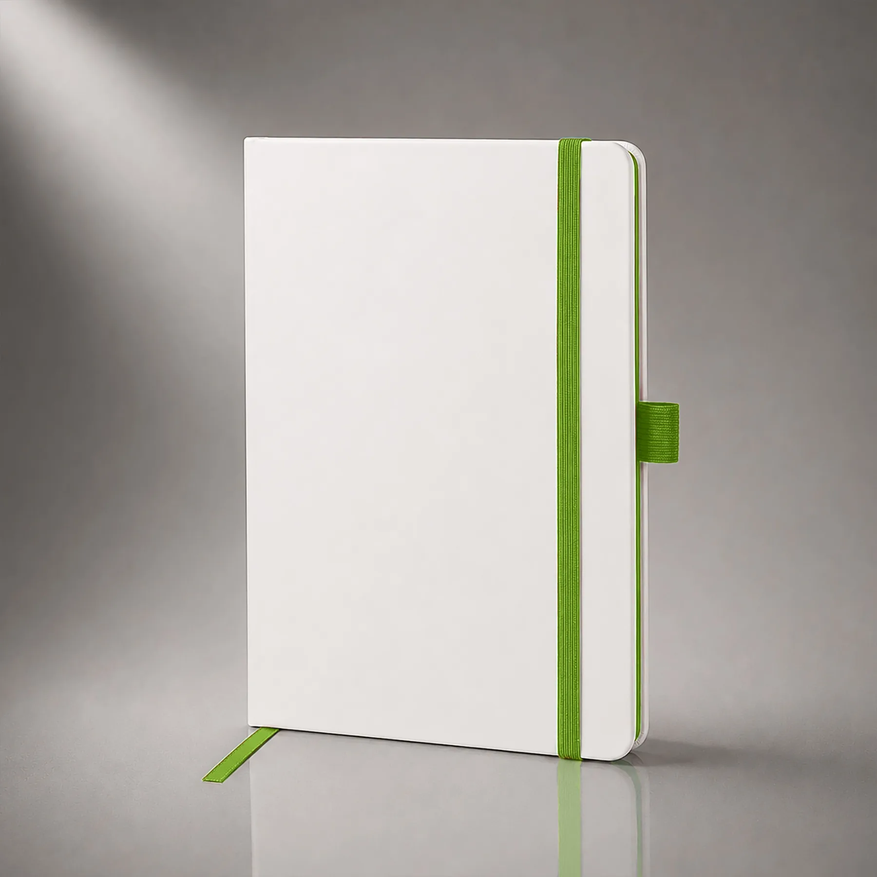 Блокнот "ColorNote White", твердая обложка A5, 80 листов, белый и зеленое яблоко