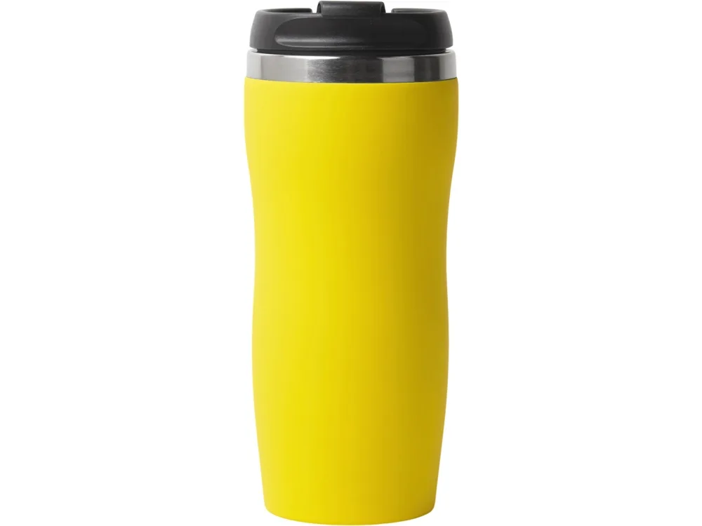 Термокружка "Double wall mug C1", soft touch, 350 мл, желтый