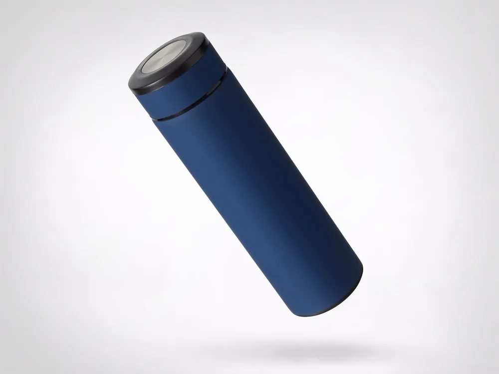Вакуумный термос "Vacuum Flask C1", soft touch, 420мл, темно-синий