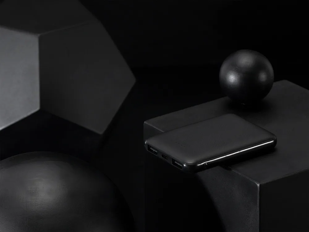 Портативное зарядное устройство"Grind", 5000 mAh, черный