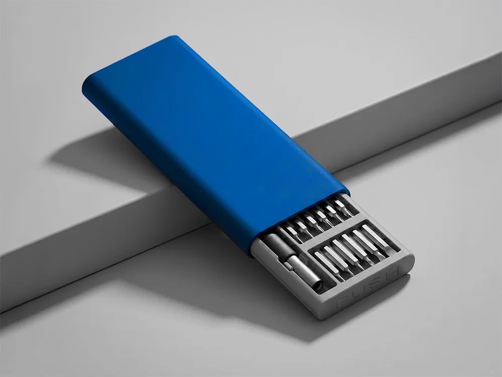 Отвертка с набором из 24 насадок "Bits", темно-синий