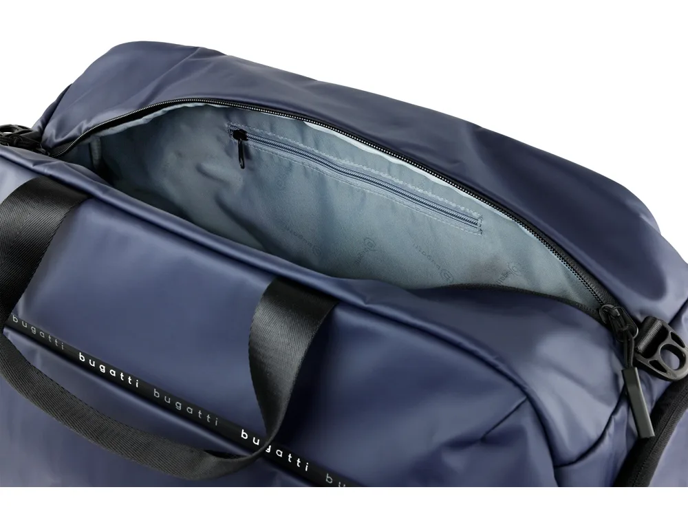 Сумка спортивная BUGATTI БЛАНК | BLANC, синяя, тарпаулин/полиэстер, 52х26х27,5 см