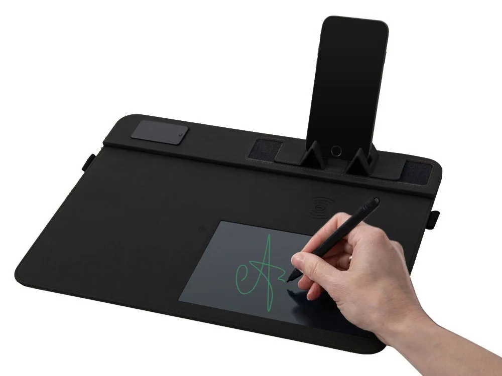Многофункциональный коврик для мыши «Multi Pad» с беспроводной зарядкой и LCD экраном, 10 Вт, черный