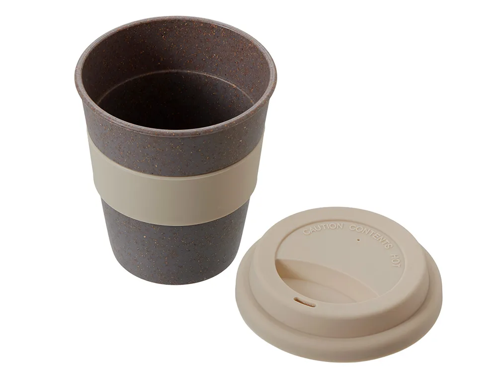 Стакан с силиконовой крышкой "Cafe", beige