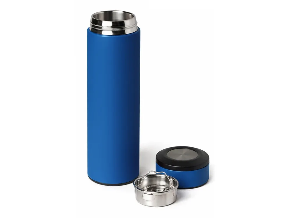 Вакуумный термос "Vacuum Flask C1", soft touch, 420мл, синий