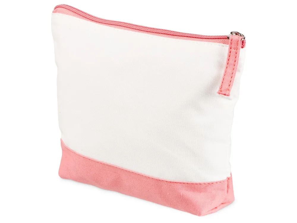 Косметичка хлопковая Cotton, белый/пыльно-розовый