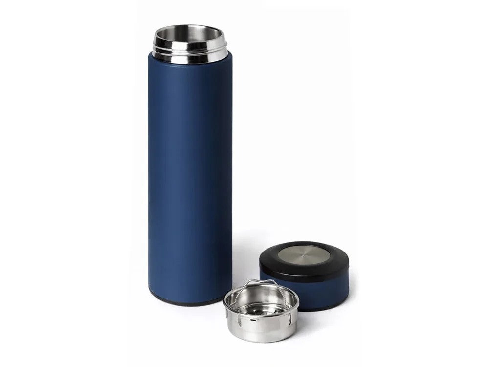 Вакуумный термос "Vacuum Flask C1", soft touch, 420мл, темно-синий