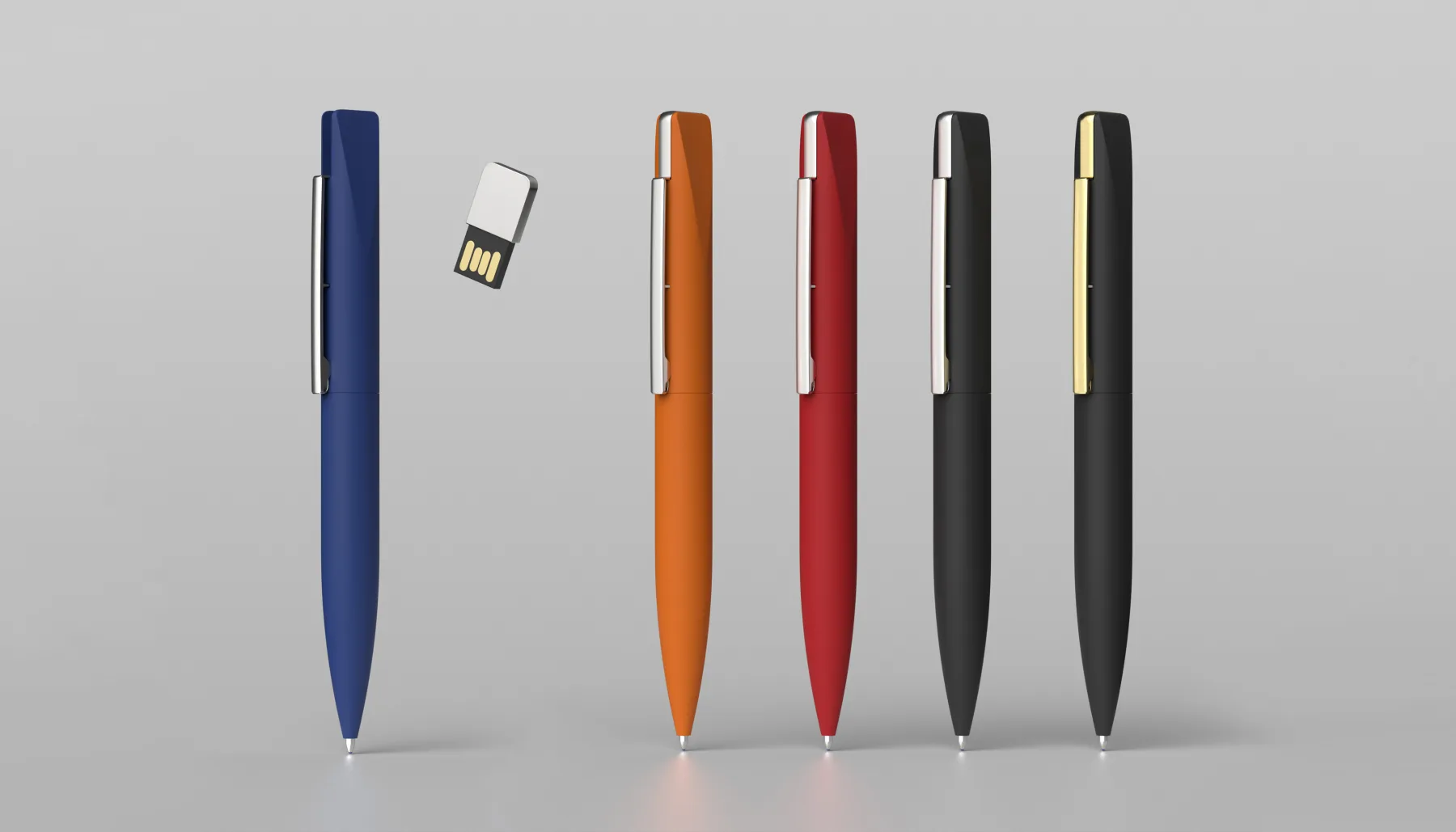 Ручка шариковая "Callisto" с флеш-картой 32Gb, покрытие soft touch, оранжевый
