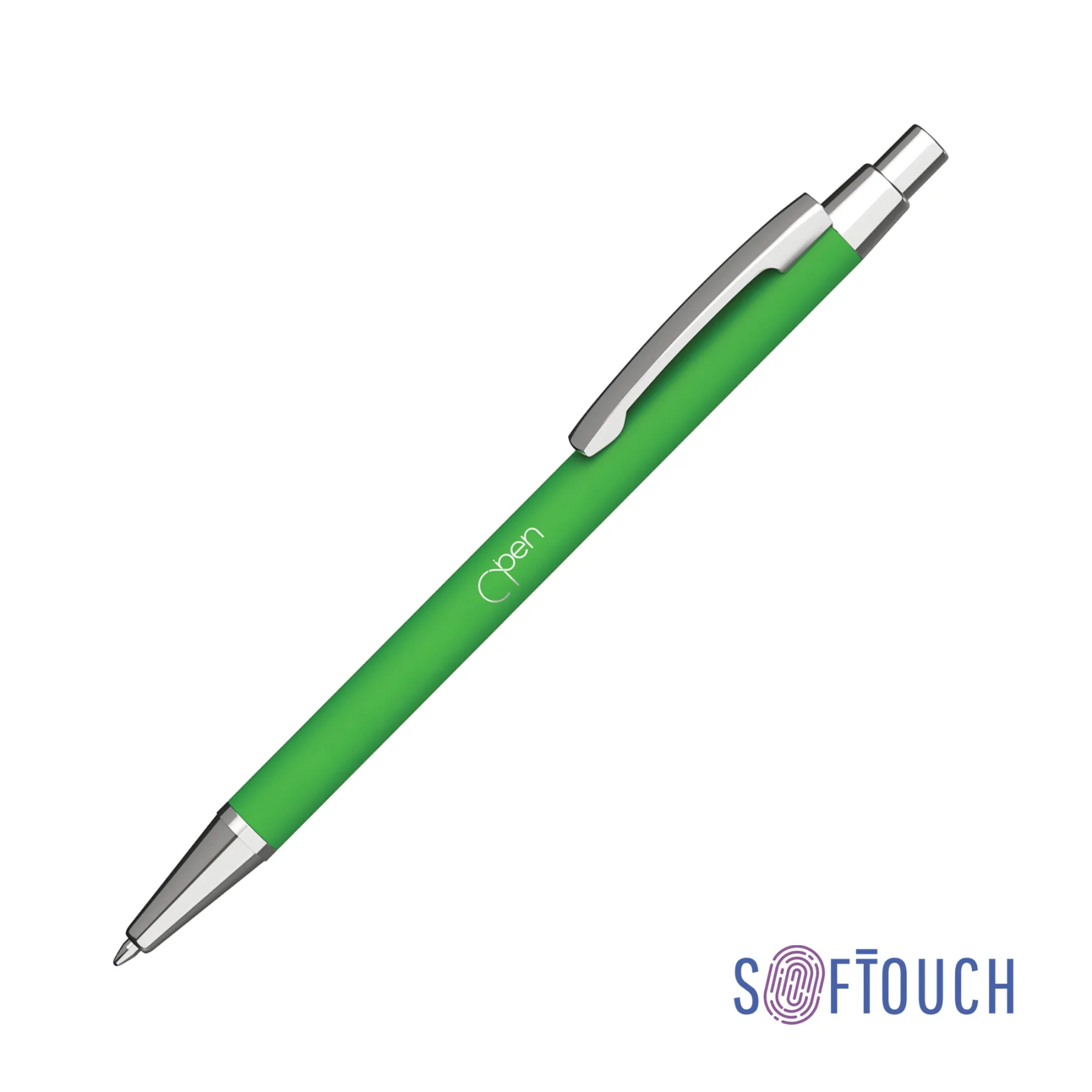 Ручка шариковая "Ray", покрытие soft touch, зеленое яблоко