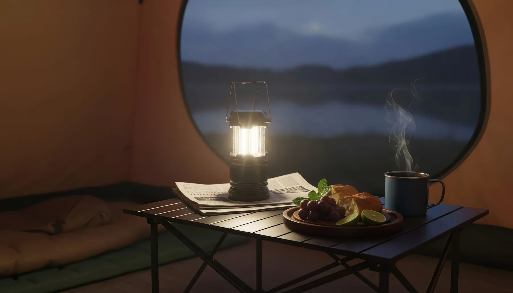 Туристический led-фонарь "Compass" 360˚, черный