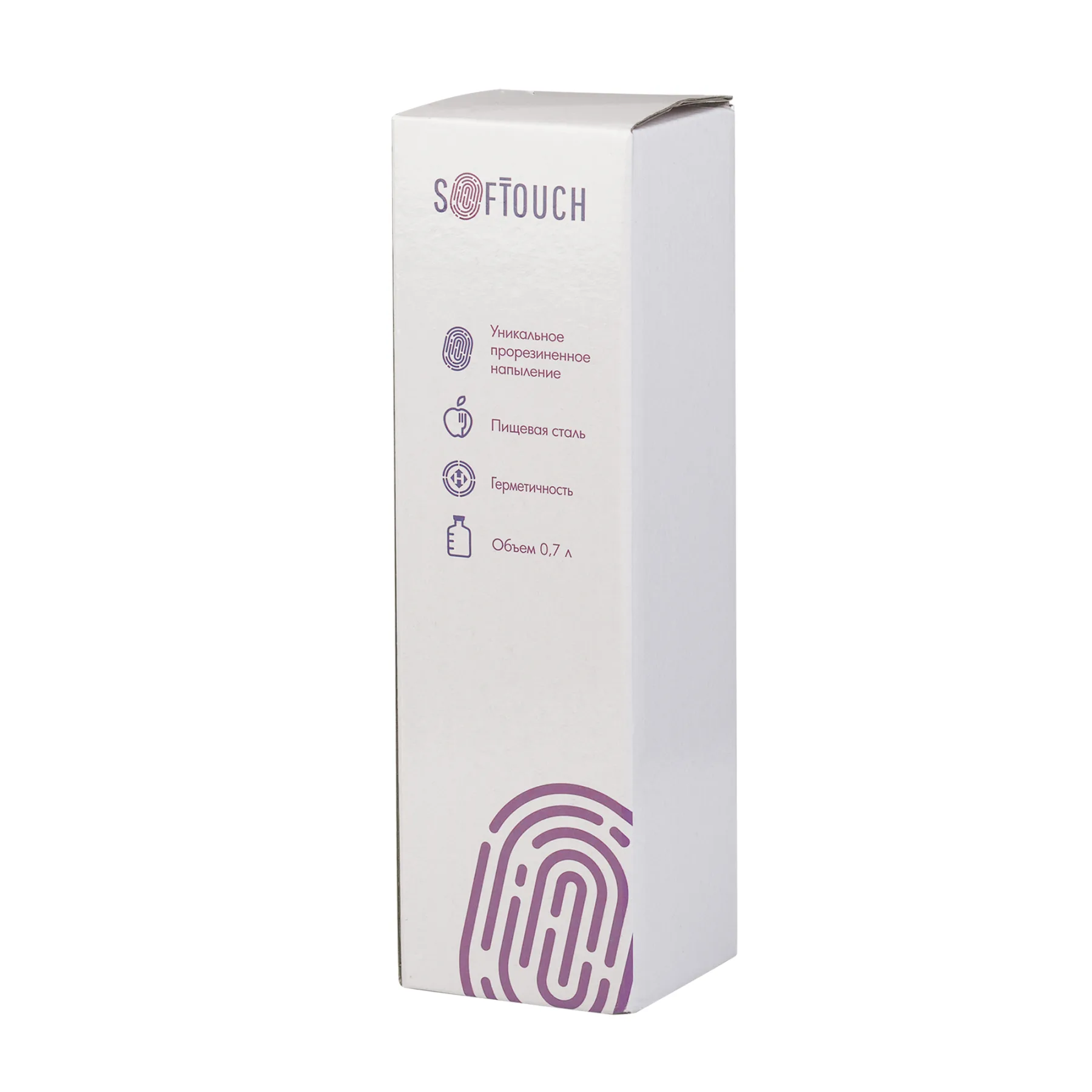 Бутылка для воды "Фитнес" 700 мл, покрытие soft touch, черный