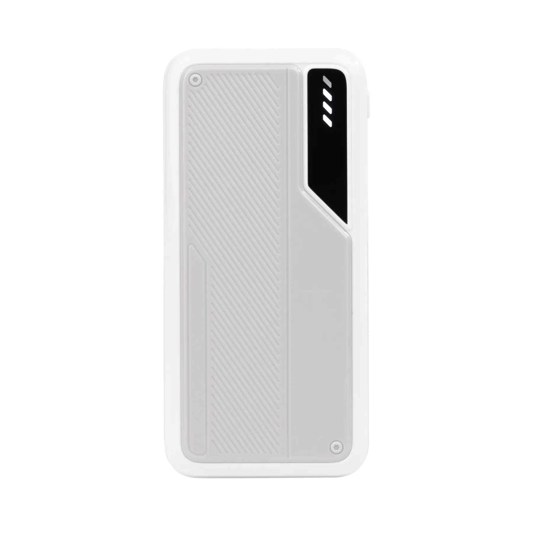 Зарядное устройство "Connect" 10000 mAh со встроенными Type-C/Lightning кабелями, белый с серым