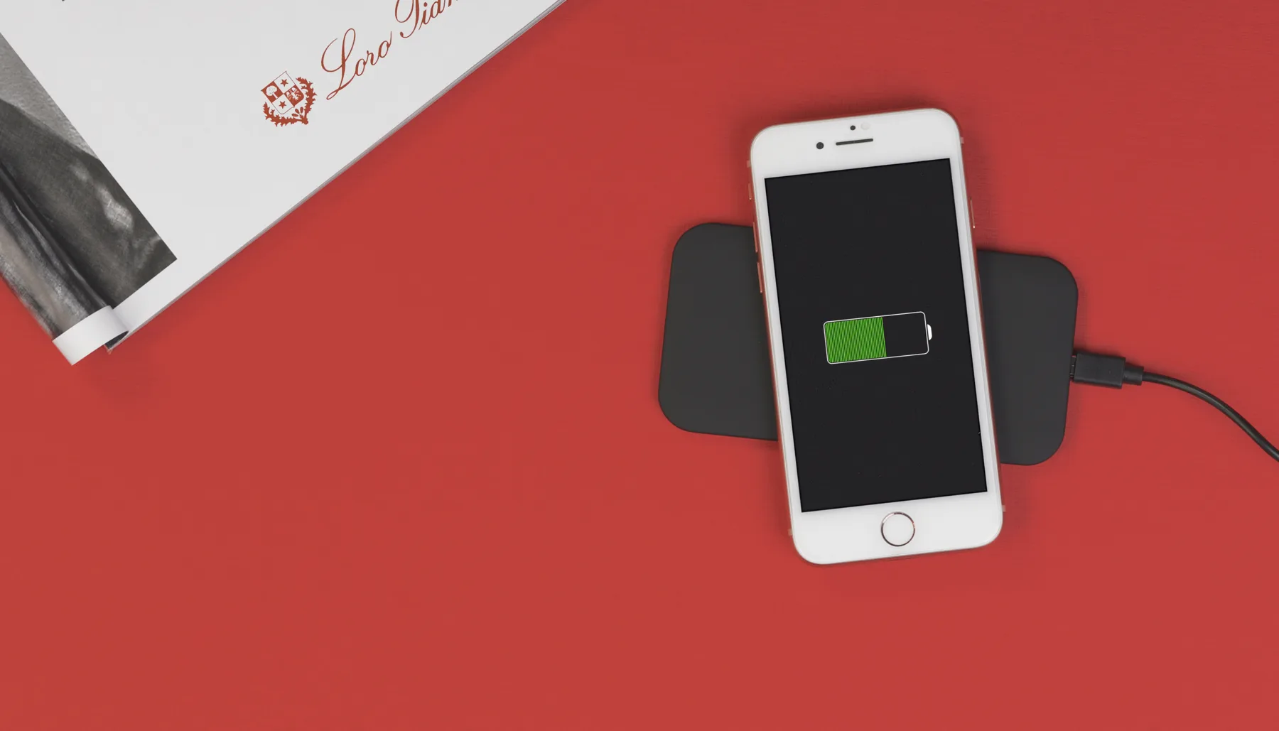 Настольное беспроводное зарядное устройство "Slim SOFTTOUCH", черный