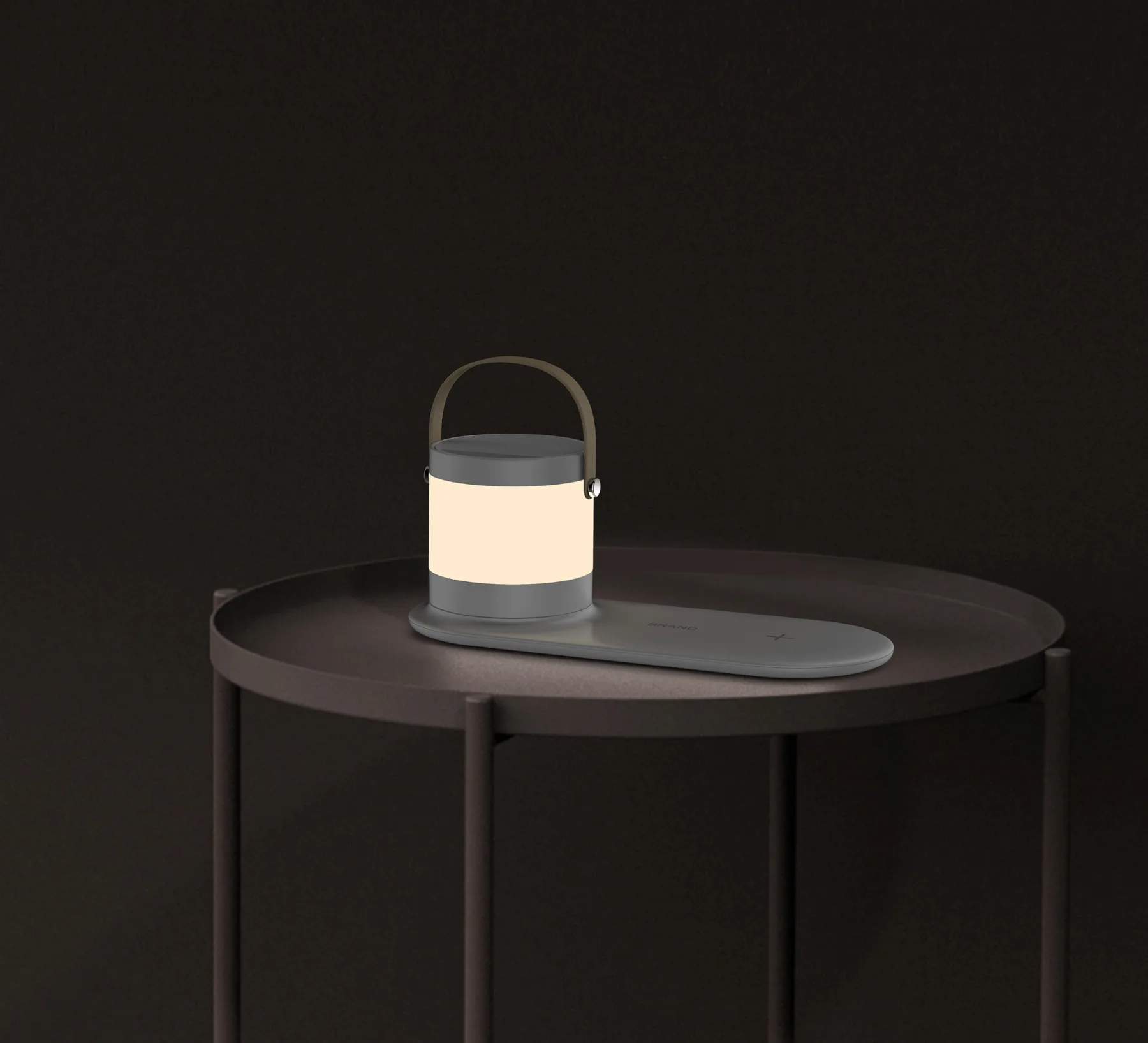 Настольная беспроводная (15W) зарядная станция "Smart Home" с bluetooth колонкой-лампой, белый