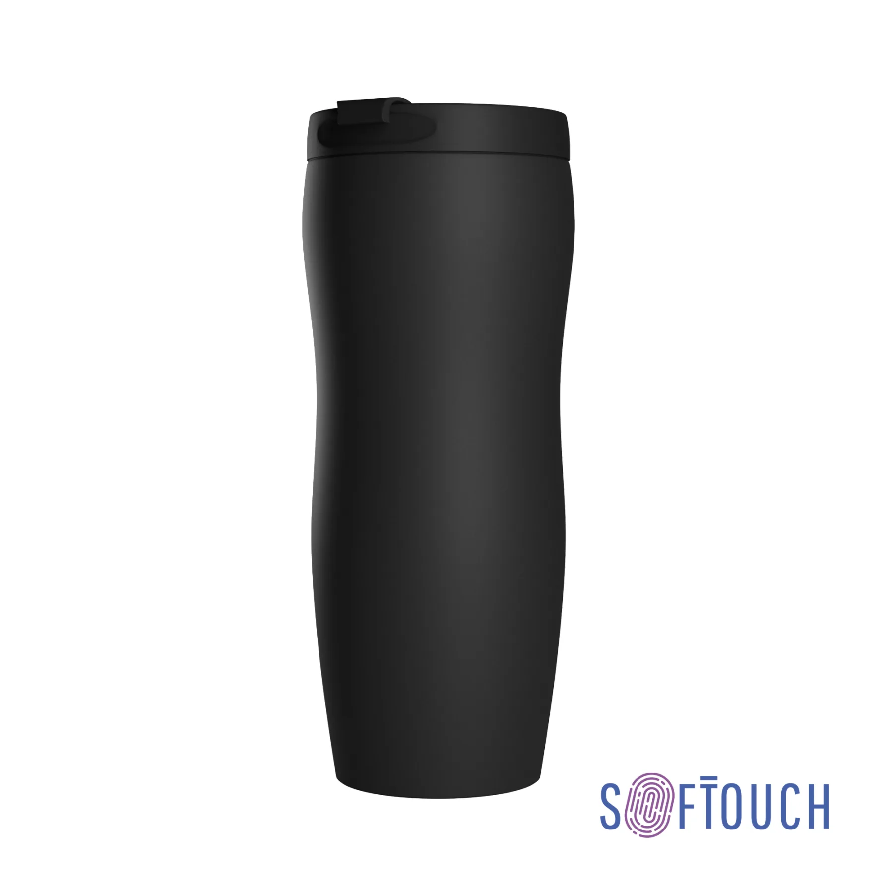 Термостакан "Монтана" 400 мл, покрытие soft touch, черный