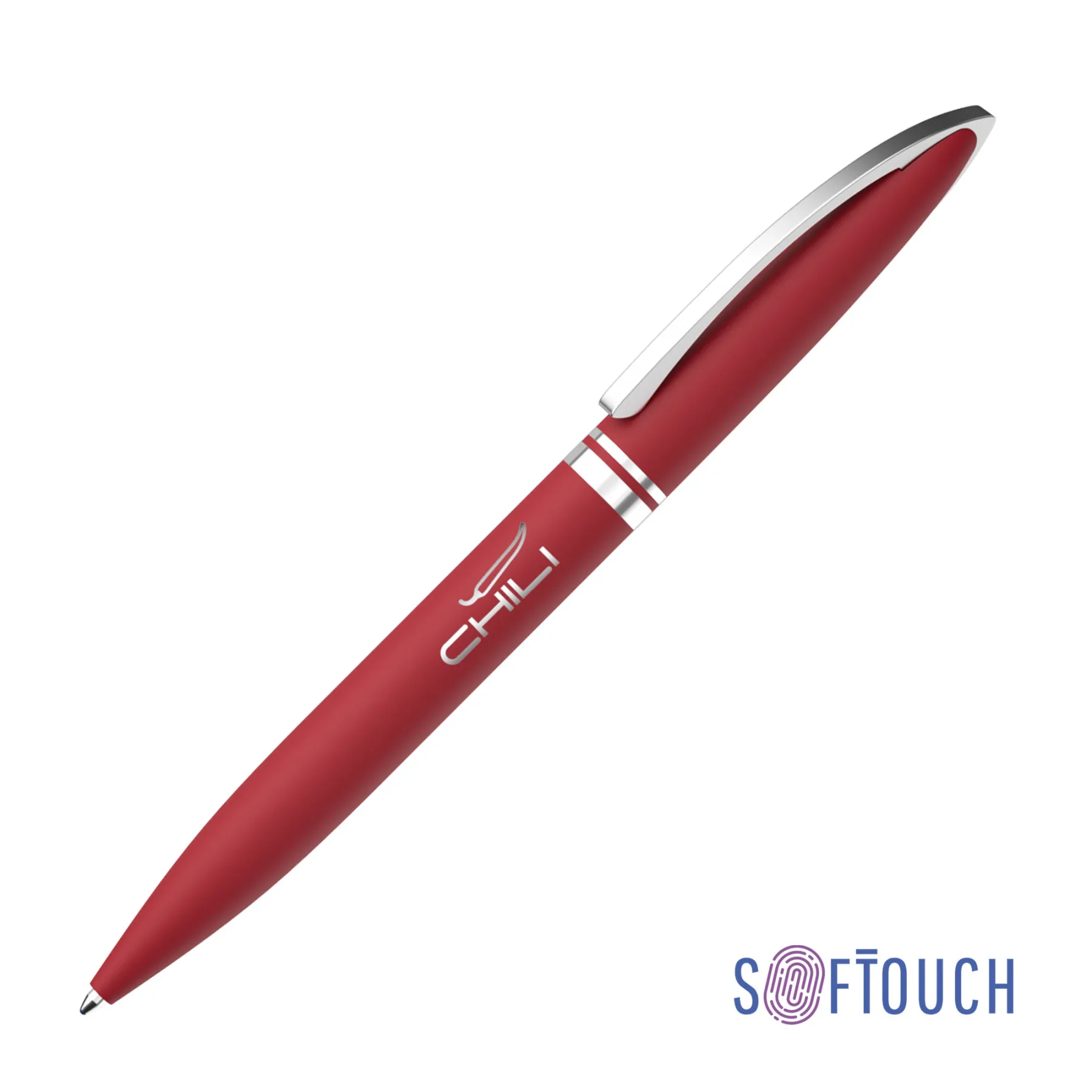 Ручка шариковая "Rocket", покрытие soft touch, красный
