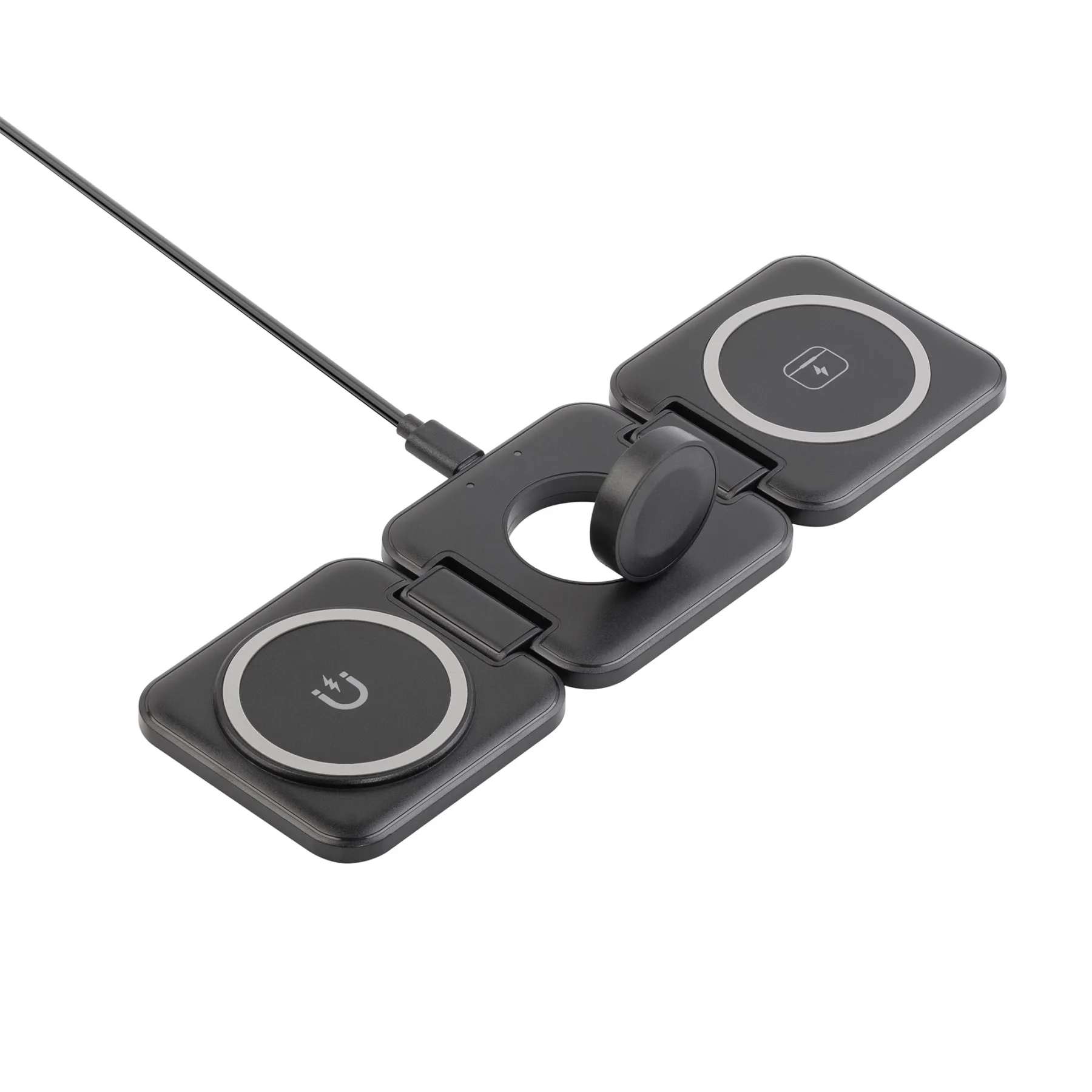 Складная беспроводная (15W) зарядная станция "Flip" с MagSafe, черный