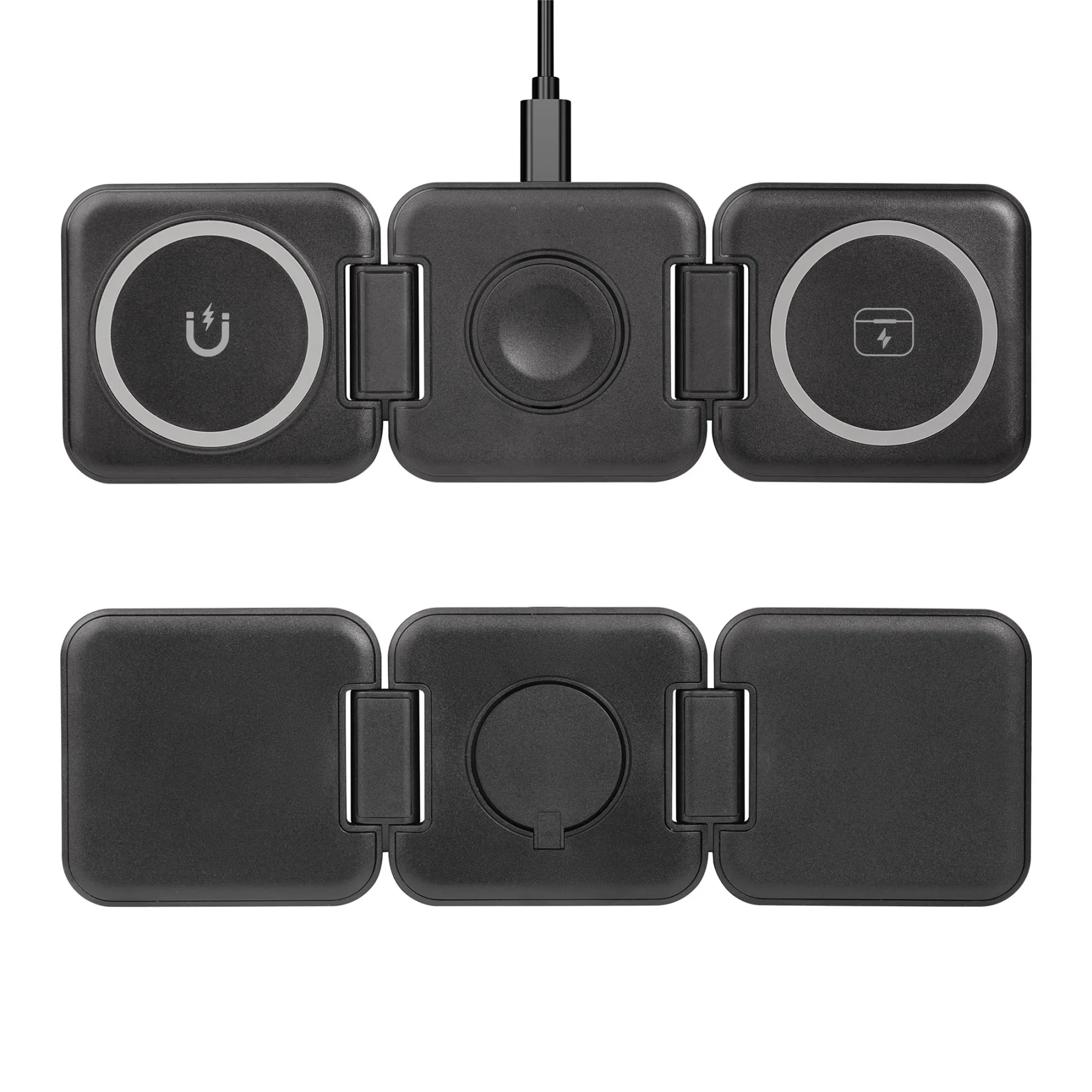 Складная беспроводная (15W) зарядная станция "Flip" с MagSafe, черный
