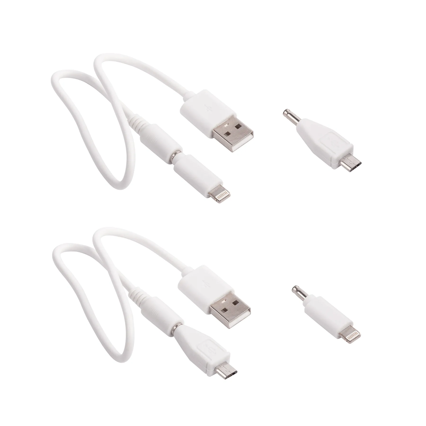 Кабель 2-в-1 (microUSB, Lightning), белый