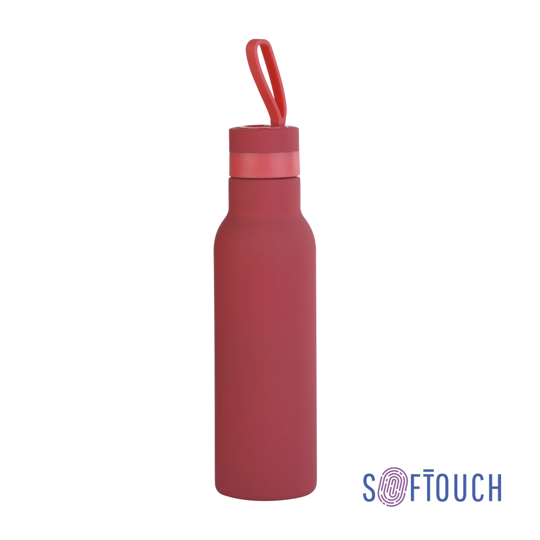Бутылка для воды "Фитнес" 700 мл, покрытие soft touch, красный