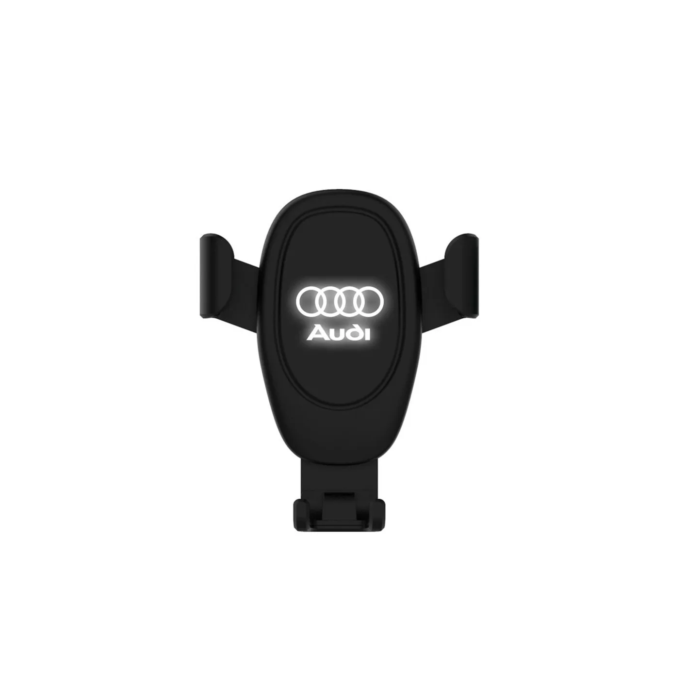 Автомобильное беспроводное (10W) зарядное устройство "Clamp SOFTTOUCH" с подсветкой логотипа, покрытие soft touch, черный