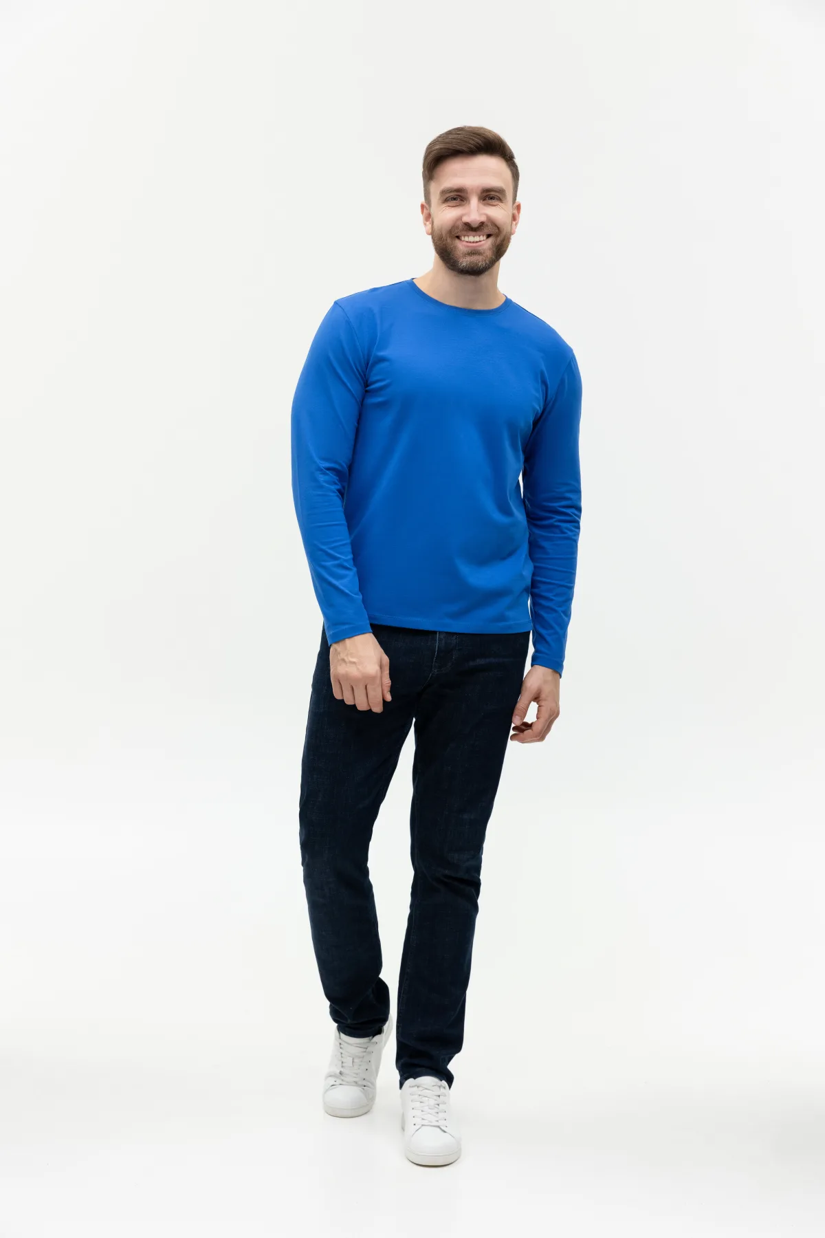 Лонгслив STAN хлопок/эластан 180, 35, Синий