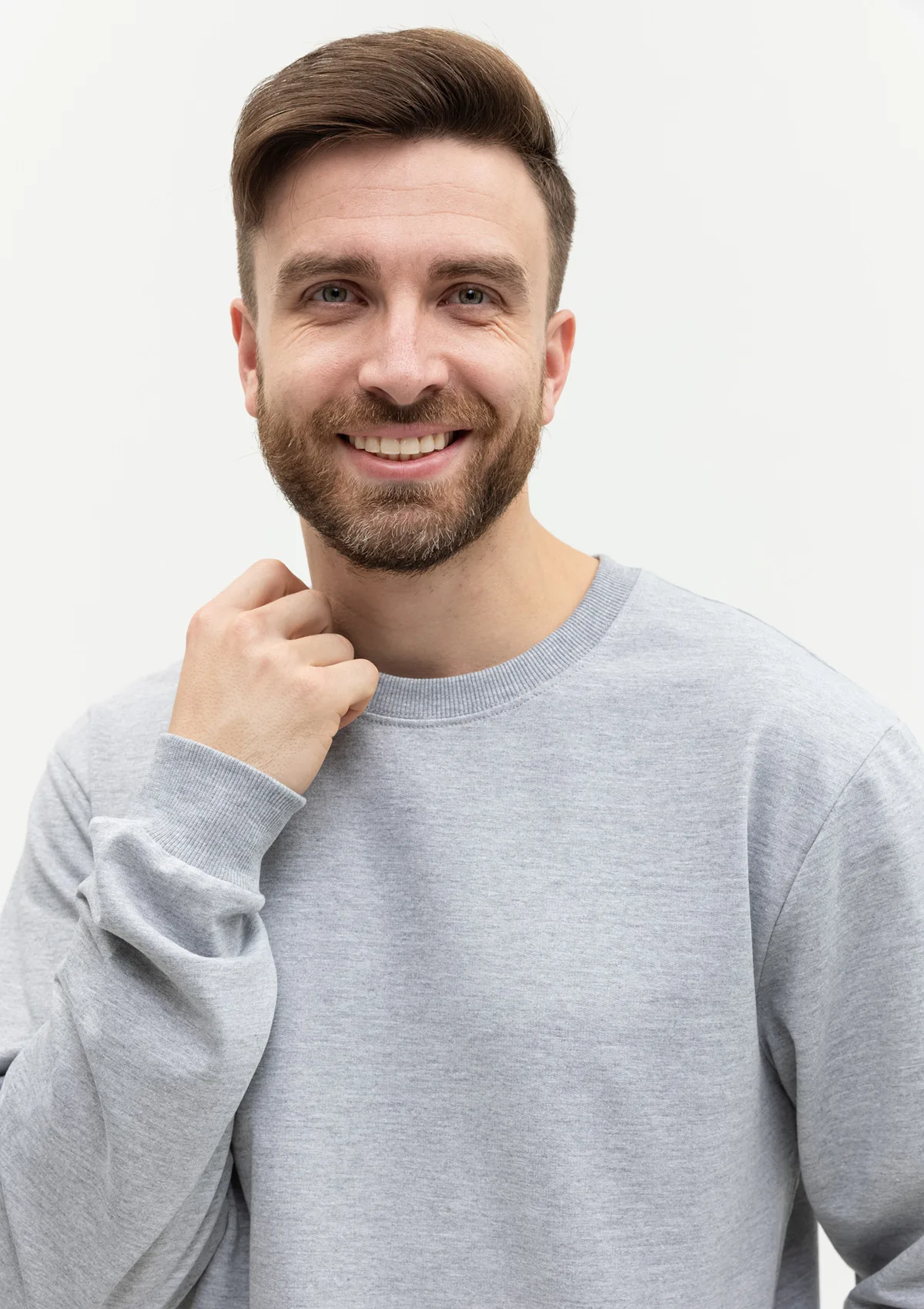 Свитшот унисекс STAN футер без начёса, 260, 63, Серый меланж