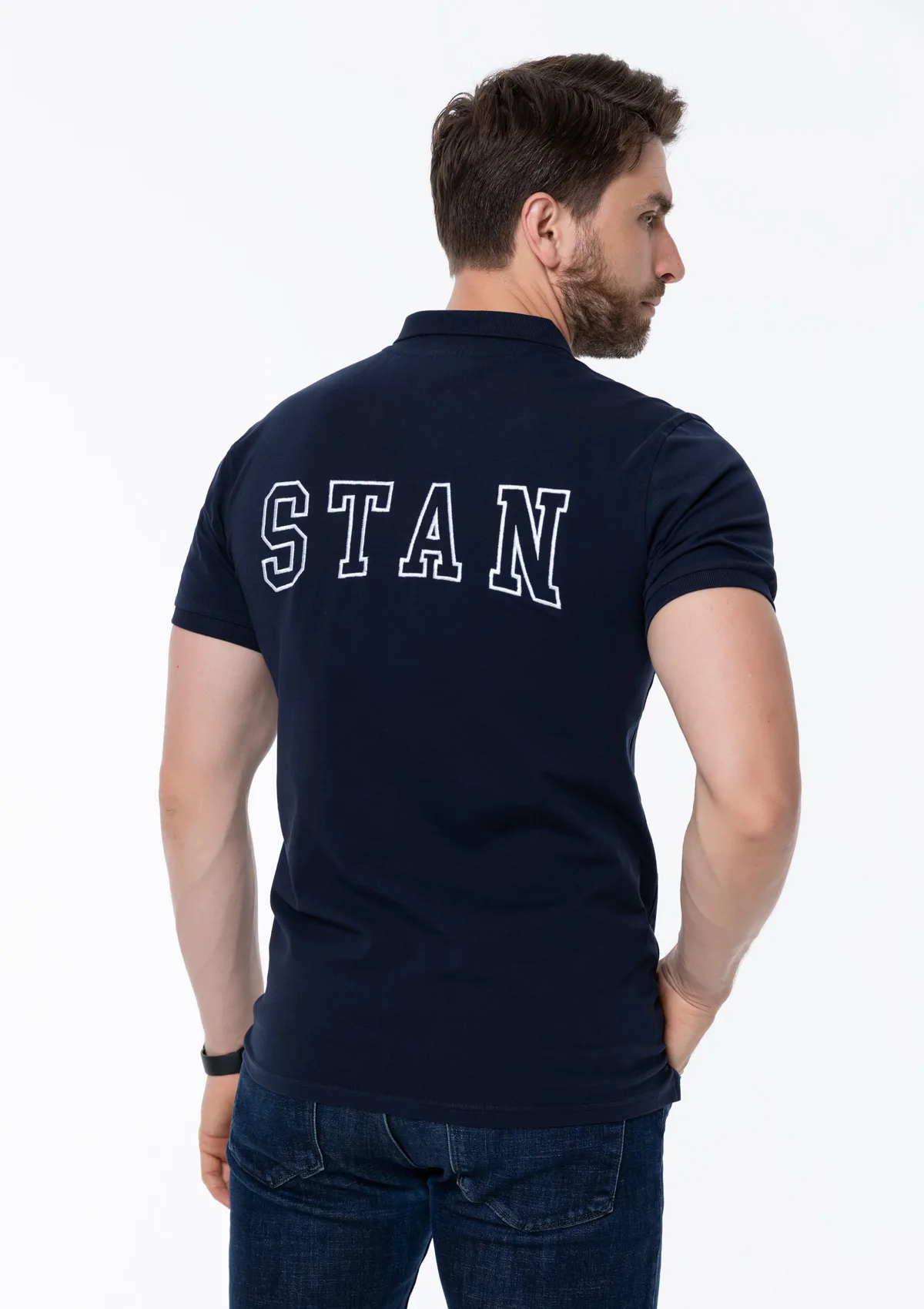 Рубашка поло унисекс STAN хлопок/эластан 200, 05, Тёмно-синий